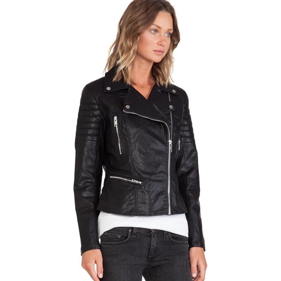 Blank NYC Faux Leather Moto Jacket Black Size M - Picture 3 of 7